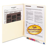 Smead Reinforced End Tab Pocket Folder, Fastener, Straight Cut, Letter, Manila, 50/Box SMD34100