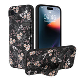 Ufbara Compatible with iPhone Air Case for Women Men, Cute Flower Floral Pattern, Built in Adjustable Metal Wrist Strap Grip Han