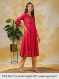 Rangita Pink Rayon Calf Length Embroidered Anarkali Kurti For Women | Kurta For Women_L