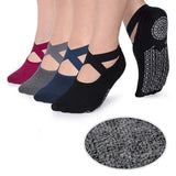 Myzon Multicolor Non Slip WomenS Yoga Socks With Straps, 1 Pair, Low Cut, AnkleHigh, Reinforced Toe, Polyester Blend, Athletic