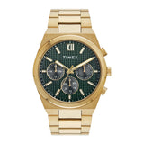 Timex Analog Watch For Men With Green Dial & Gold Stainless Steel Bracelet Band - Water Resistant Men'S Wrist Watches -Tweg297Sm