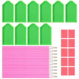 Ymapinc 15 PCS Diamond Art Pens Tools with 5 Drill Pen, 5 Tray, Glue Clay, Diamond Art Accessories Pens for Kids Adults DIY Craf