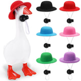Geelin 6 Pcs Mini Desk Goose Headwear 7 Inches Magnetic Goose Outfit Magnetic Statue Keychain Costume Mini Hat for Decoration(Bo