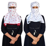 Switchon Cotton Export Quality Scarf Mask Hijab Style Women Hijab For 12 Yrs. And Above,2 Piece (Red,Black)