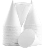 Avant Grub Eco-Friendly Wax-Free White Rolled Rim Paper Cone Drinking Cup 250Pk for Shaved Ice, Office Water Coolers, Sports Tea