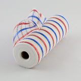 Craig Bachman 10 Cotton Poly Deco Mesh: Red/White/Blue (10 Yards) Craft Floral Arrangement Wreath Crafting Mesh Ribbon