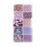 John Bead Sequins and Beads Kit APX 81g Mix 10 Types, Light Purple Palette
