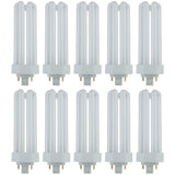 Sunlite CFL Plug-in PLT 4-Pin Triple Tube Light, 32 Watts, 4-Pin GX24q3 Base, 2400 Lumens, 3500K Neutral White, 10 Pack