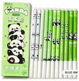 COOFANDY 12 Pcs Erasable Gel Pens for Writing | Fine Tip Blue Ink Cute Panda Gel Pens | Smooth Writing Retractable Erasable Pens