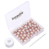 BEADIA Natural Pearl Beads Potato 8-9mm Purple Freshwater Cultured Loose Gemstone Beads for DIY Jewelry Making 13.8''/Strand HQ