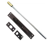 QCAA Solid Brass Extension Flush Bolt with Rod 12, US10B ORB Oil Rubbed Bronze, 1 Pack, Made in Taiwan