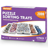 Nariolar 11.5 x 8.3 in Puzzle Sorting Trays Stackable, 6-Pack Puzzle Piece Sorter Trays for 1000/1500/2000 Pieces