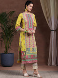 Libas Women'S Crepe Ethnic Motifs Straight Kurta (292590R Mustard Mustard L