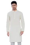 Divisive Men'S Sequince Embroidered Cotton Blend Only Slim Fit Kurta (Dkrt515_Xxl_Off White)