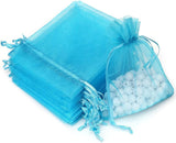 brown leaf 8X6 inches Sky Organza Potli Bags Pouch Jewelry Pouch Best for Wedding Party Supply Return Gifting Bags (10)