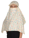 7 SeasonS Kids Cotton Scarf Cum Mask With Cap Uv Sun Protection Full Face Head Cover For Girls (Music)
