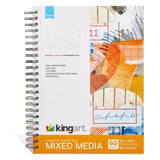 KINGART Mixed Media Art Pad, 60 Sheets, 9 x 12 inches, Sketchbook for Painting, Sketching, Watercolor, Drawing, Coloring