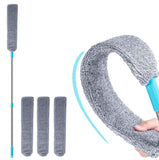 Retractable Gap Dust Cleaner Cleaning Tools with 3 Microfiber Dusting Cloths Long Handle 48.5inches Washable and Retractable Dus