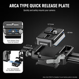 Neewer Foldable V Mount Battery Plate With Arca Type Quick Release Camera Baseplate, Lightweight Dslr Camera Video Rig Compatibl