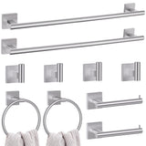10 Pieces Bathroom Hardware Set Brushed Nickel Towel Bar Set Includes 23.6Towel Bar, Towel Ring Holder, Toilet Paper Holder