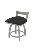 821 Catalina 18 Low Back Swivel Vanity Stool with Anodized Nickel Finish and Graph Coal Seat