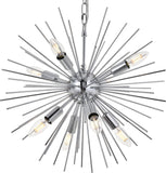 Elegant Lighting Living District Timber 8-Light Mid-Century Metal Pendant In Chrome