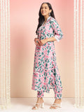 Anni Designer Women'S Rayon Viscose Straight Printed Kurta With Pant (Dodero Green_S_Green_Small),Green,S,Rayon Blend,Classic,