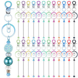 Tondiamo 24 Pcs Beadable Keychain Bars Bulk Beads for Keychain Making Kit Gifts for Women Men DIY Crafts(Gradient Color)