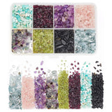 NBEADS 96~120g Natural Chip Stone Beads No Hole, Irregular Mixed Stone Beads Polishing Crushed Rock for Jewelry Making DIY Craft
