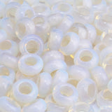 TUMBEELLUWA Natural Gemstone Beads for Jewelry Making, Rondelle Large Hole Loose Beads Pack of 15,Opalite(6x12 mm)