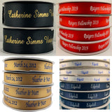 50 Yards / 150 Feet. Satin Personalized Ribbon Wedding Favor Custom Printed Communion Baptism Christening Sweet 16 15 Baby Showe