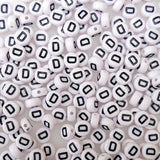 200+ Pieces 4x7mm Single D Letter Beads for Jewelry Making, White Round Acrylic Bulk Alphabet (Black on White)