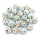 12mm Rhinestone Beads 100pcs 12mm Diameter Charms Mix Colors Randomly for Jewelry Making (White AB)
