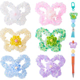 Craftdady 6Pcs Acrylic Butterfly Flower Focal Beads for Pens Butterfly Shaped Beads with Glitter Sequins Colorful Animals Spacer