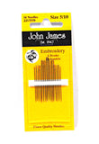 John James Embroidery Needles Assorted Sizes 5/10