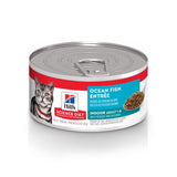 Hill's Science Diet Indoor, Adult 1-6, Easy Litter Box Cleanup, Wet Cat Food, Ocean Fish Minced, 5.5 oz Can, Case of 24