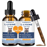 Lysine for Cats - 2 Packs Cat Lysine Drops - Sneezing Treatment, Nasal Relief - Feline Upper Respiratory Infection, Runny Nose,