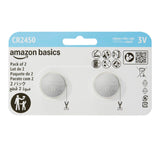 Amazon Basics 2-Pack CR2450 Lithium Coin Cell Battery, 3 Volt, Long Lasting Power, Mercury-Free, Child-Safe Package (Use Scissor