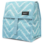 PackIt Freezable Lunch Bag, Aqua Tie Dye, Built with EcoFreeze Technology, Foldable, Reusable, Zip and hook and loop Closure wit