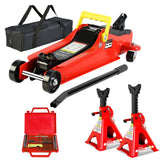 4 Piece Car Jack and Stand Kit with 2 Ton Floor Jack,Jack Stands Tire Repair Kit for Garages, Automotive,Repair Shops and DIY, P