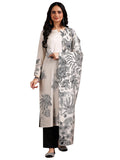 Libas Womens Printed Silk Blend Straight Kurta With Trousers And Dupatta