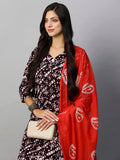 Anni Designer Women'S Cotton Blend Printed Straight Kurta With Pant & Dupatta (Sukar-Blue_Xl_Blue_X-Large),Blue,XL,,,