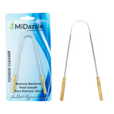 Omidazzle Midazzle Stainless Steel Tongue Cleaner For Men And Women With Brass Handle,Adults Pure Stainless Steel Tongue Cleaner