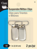 Dritz 1 Suspender, 2 Count, Nickel Mitten Clips, 2Pack