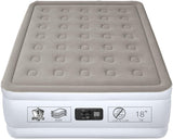 YENING Full Size Air Mattress with Built in Pump Raised Double Blow up Bed Inflatable Camping Airbed Electric 18 Inch Tall Grey