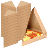 Tioncy 100 Pcs Triangle Pizza Box Disposable Mini Pizza Slice Box 9.65 x 7.28 x 1.77 Inch Paperboard Pizza Slice Clamshell Food