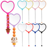Framendino, 10 Pack Beadable Heart Travel Makeup Mirrors with Blank Bar Handheld for DIY Jewelry Making 10 Color