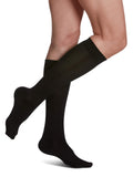 SIGVARIS Womens SEA Island Cotton 151 KneeHigh Compression Socks 1520mmHg Black A (Small)