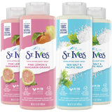 St. Ives Body Wash Variety Pack - Exfoliating Pink Lemon & Mandarin Orange 2-Pack + Sea Salt & Pacific Kelp 2-Pack, 16 Oz Ea (4