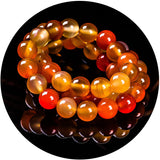 Bidyingvic 100 pcs 8mm Natural Stone Mix Orange Loose Round Beads for Jewelry Making DIY Bracelet